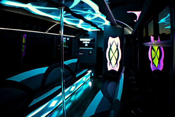 Party buses with comfortable interiors